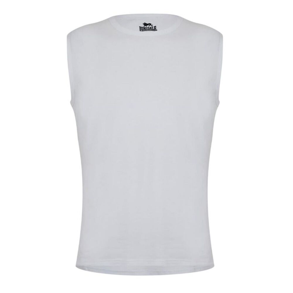 Lonsdale Mens Plain Sleeveless Tank Top / White